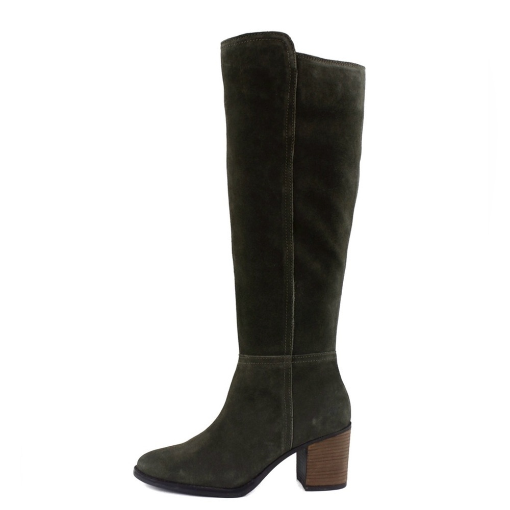 Lucky Brand Dark Green Suede Knee High Boots Size 9